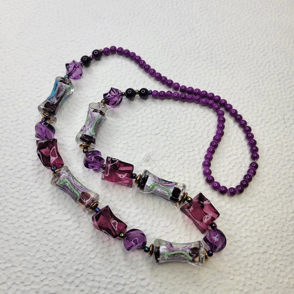 PURPLE Bead Necklace Casual Boho Summer Fashion Trendy Necklace